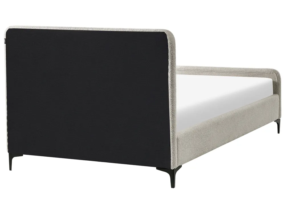 Letto Bouclé LUNAN 120 x 200 cm Beige_1025647