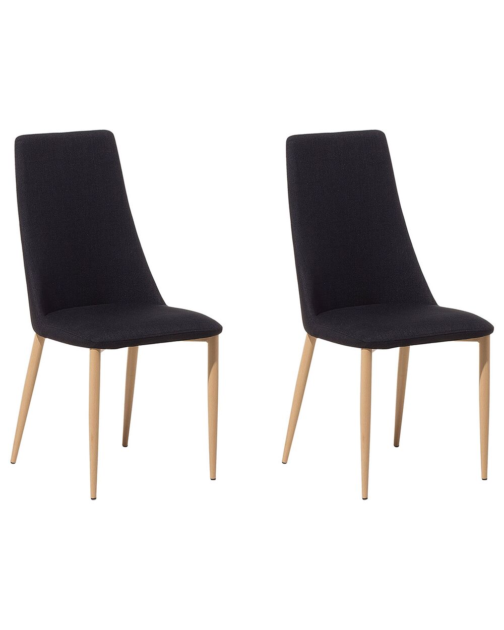 Set of 2 black dining chairs discount