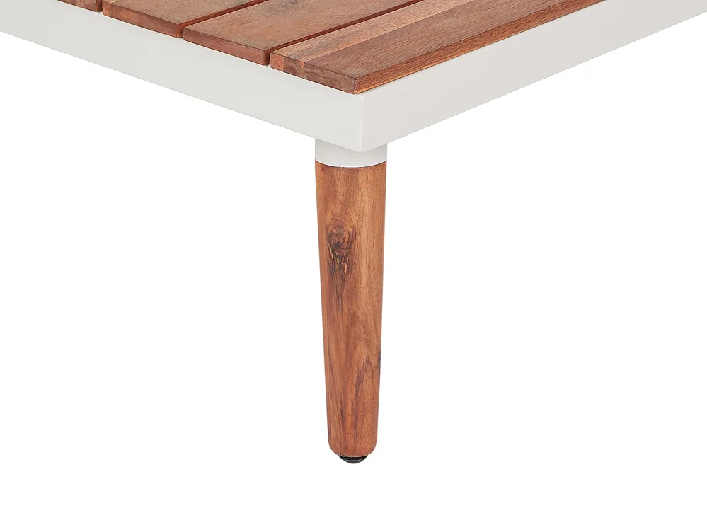 Garden Corner Sofa with Table 5 Seater CORATO Acacia Wood Off-White_920257