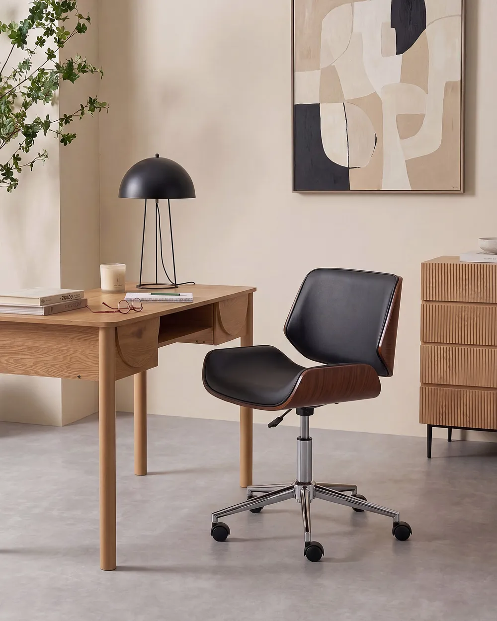 Desk Chair TOTOWA Faux Leather Black_1131832