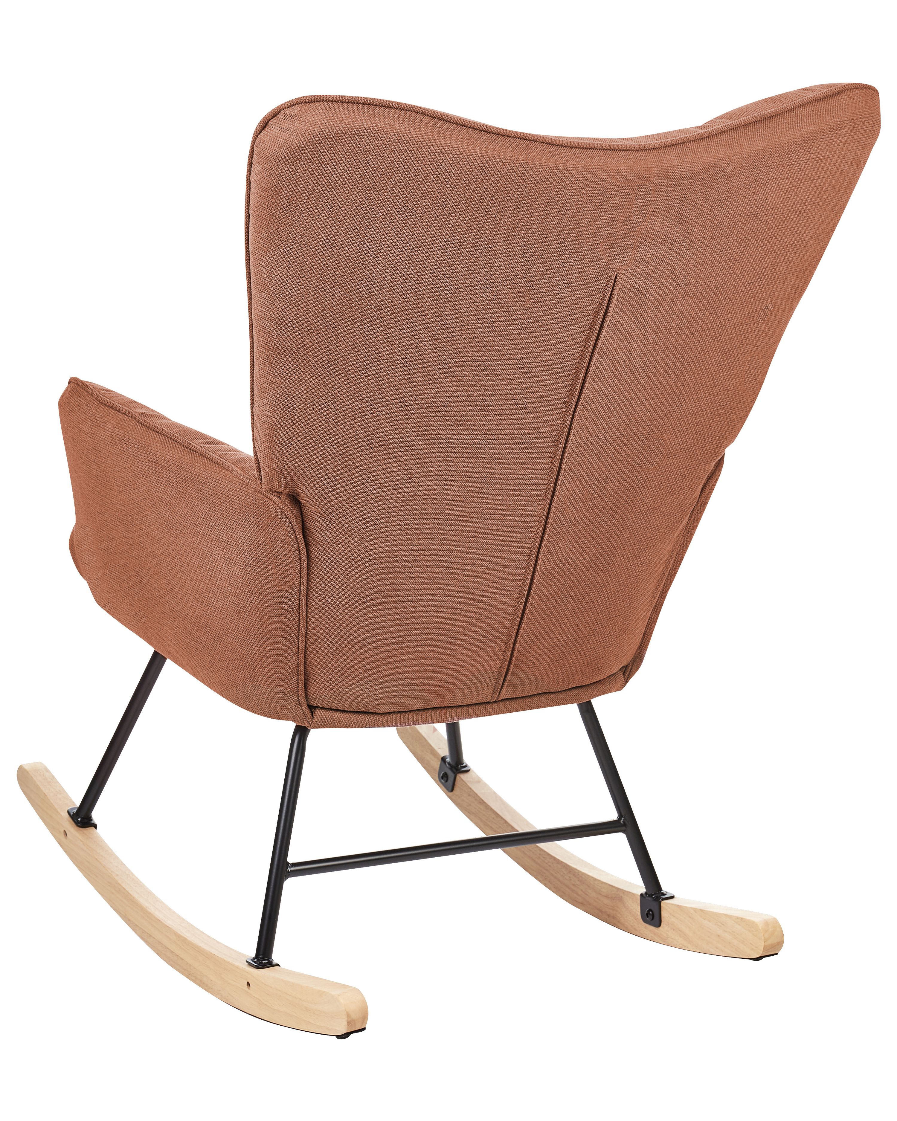 Rocking Chair OULU Fabric Brown | Beliani.co.uk