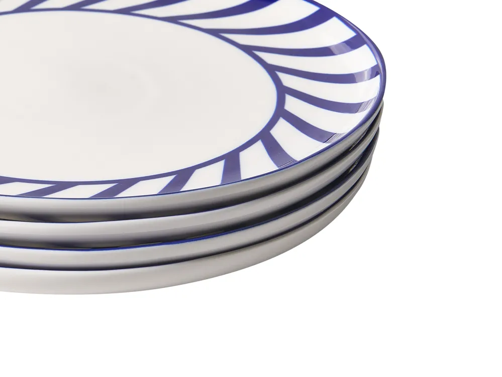 Set of 12 Dinnerware SHISO Porcelain White/ Blue_1064157