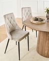 Sæt med 2 spisebordsstole AVENIR Velour Beige
