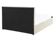 Bett mit Stauraum AMIENS Samtstoff Hellbeige 140 x 200 cm_791220