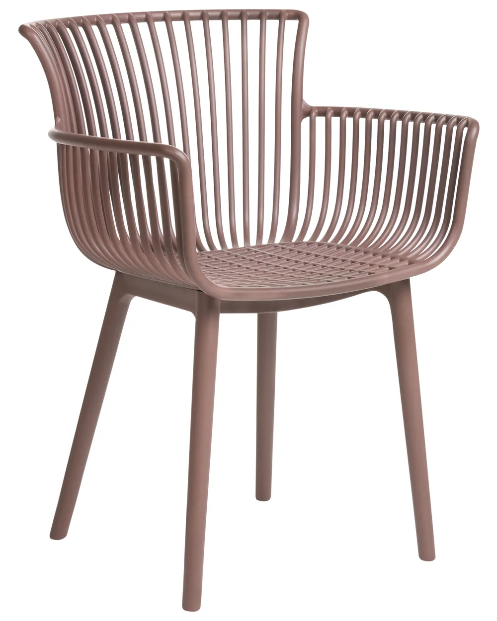 Set of 4 Garden Chairs PESARO Brown_1027717