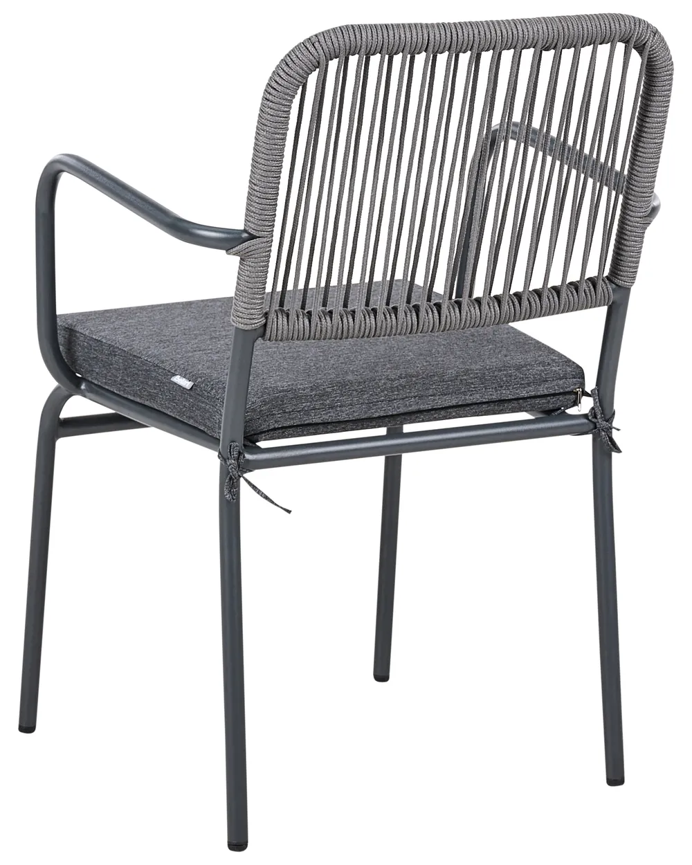 Set of 8 Garden Chairs with Cushions TACENO Metal Grey_1007840