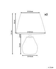 Set of 2 Table Lamps ARWADITO Ceramic Grey_897967