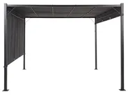 Gazebo LED PARGA 310 cm 310 cm Metallo Grigio scuro_827680