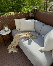 Garden Sofa with Ottoman 4 Seater AREZZO Modular Light Grey_989060