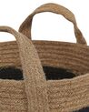 Set of 2 Jute Baskets Beige and Black GEREDE_840212