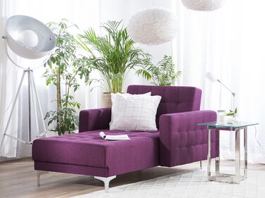 Fabric Chaise Lounge Purple ABERDEEN