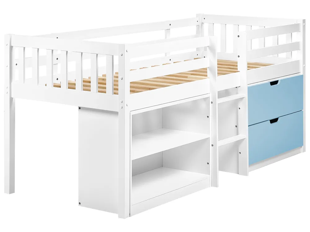 Mid Sleeper Bed Wood SUSVILLE 90 x 200 cm (EU Single) Blue_1038889