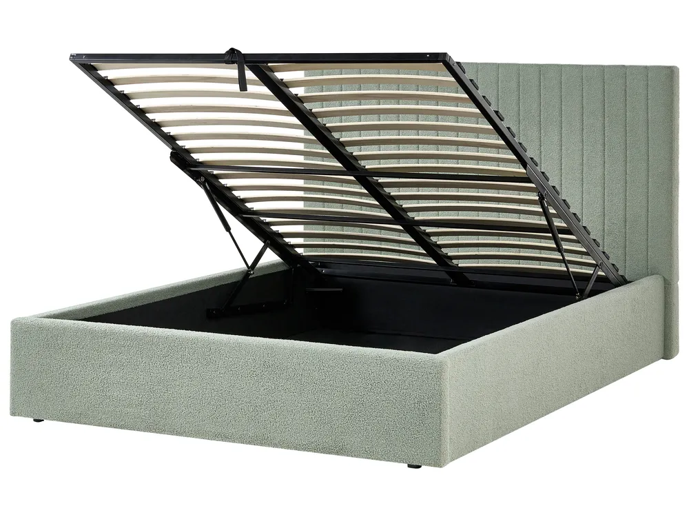 Ottoman Bed VION Boucle Green 140 x 200 cm (EU Double)_1042744