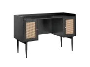 Home Office Desk RATANA 130 cm x 50 cm Black_1191764