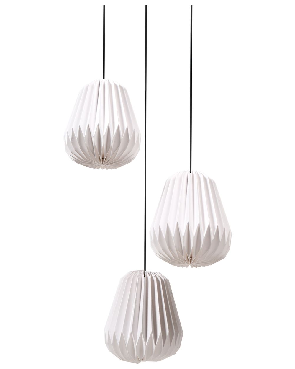 3 Light Pendant Lamp HONDE Paper White