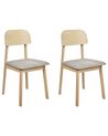 Esszimmerstuhl 2er Set SCANDIA Holz Taupe