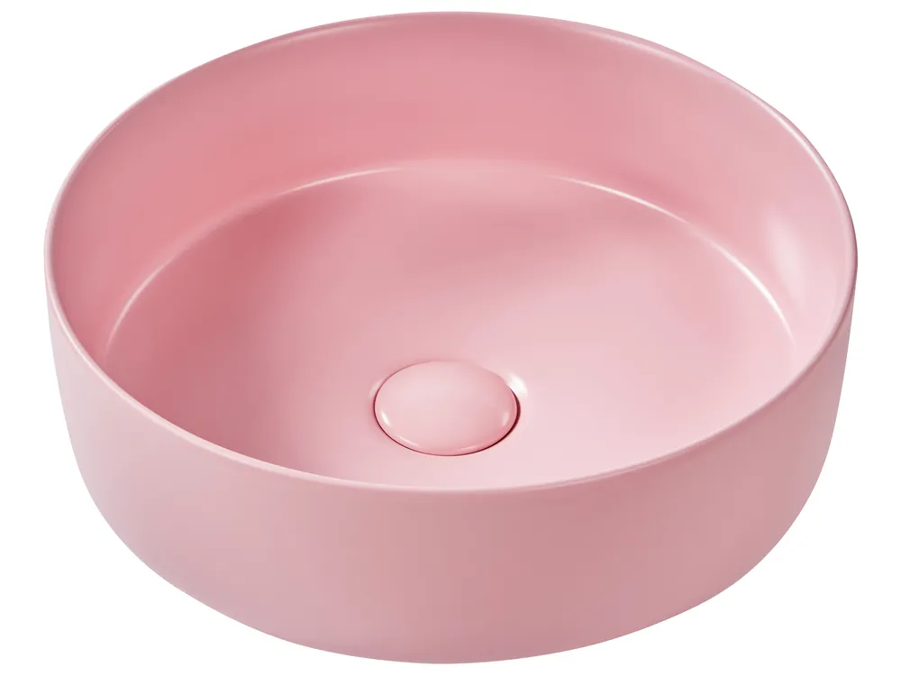 Umywalka nablatowa GUDAR ⌀ 37 cm Ceramika Różowy