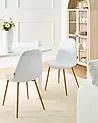 Set of 2 Dining Chairs HILDEN Corduroy White