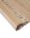 Teppich Jute beige / pastellrosa 160 x 230 cm Streifenmuster Kurzflor zweiseitig MIRZA_847329