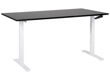 Justerbart skrivebord 160 x 72 cm svart og hvit DESTINES