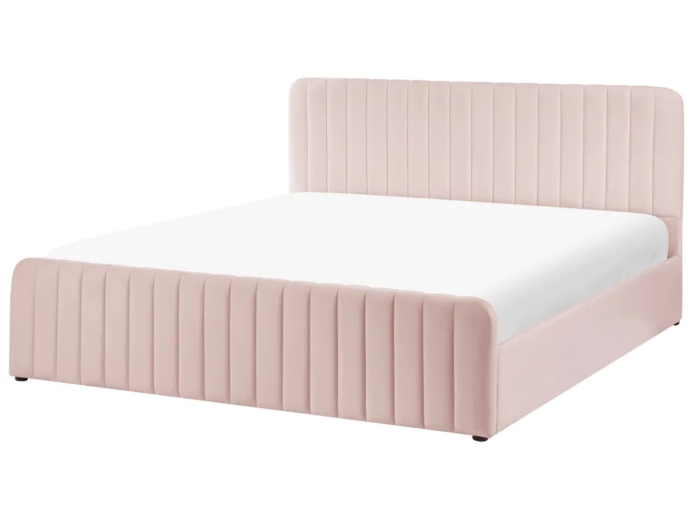 Ottoman Bed LUNAN Pastel Pink 180 x 200 cm (EU Super King)_1051481