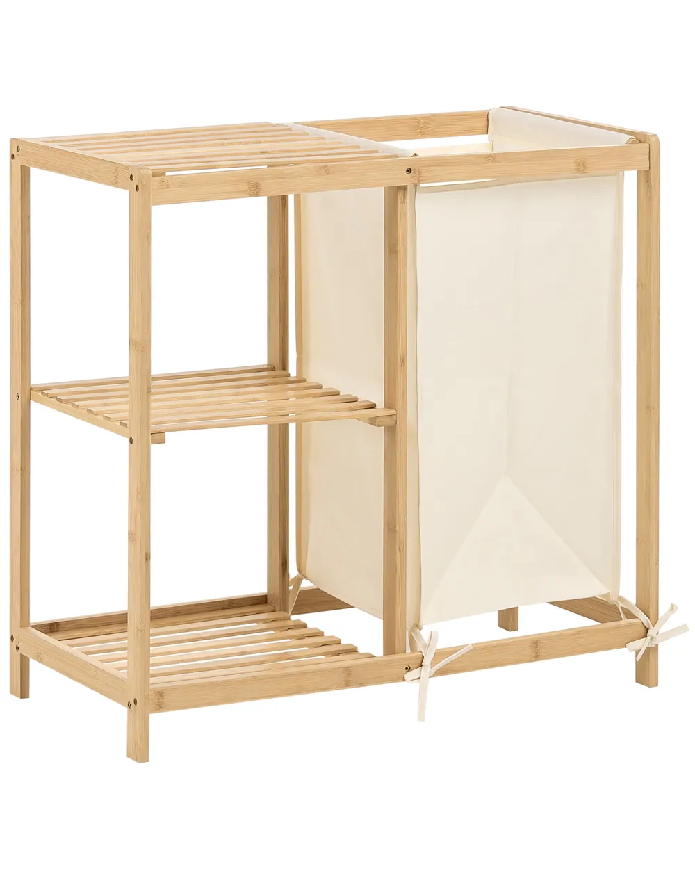 Meuble haut PUILAR 68 cm avec panier à linge Bambou Marron clair_1144371