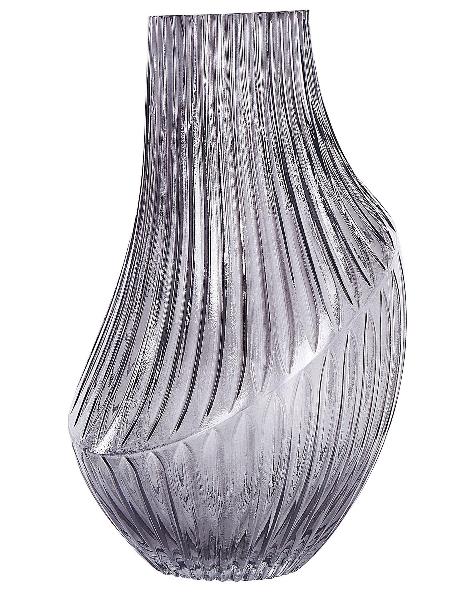 Glass Flower Vase 36 cm Grey MYRSINA_838169