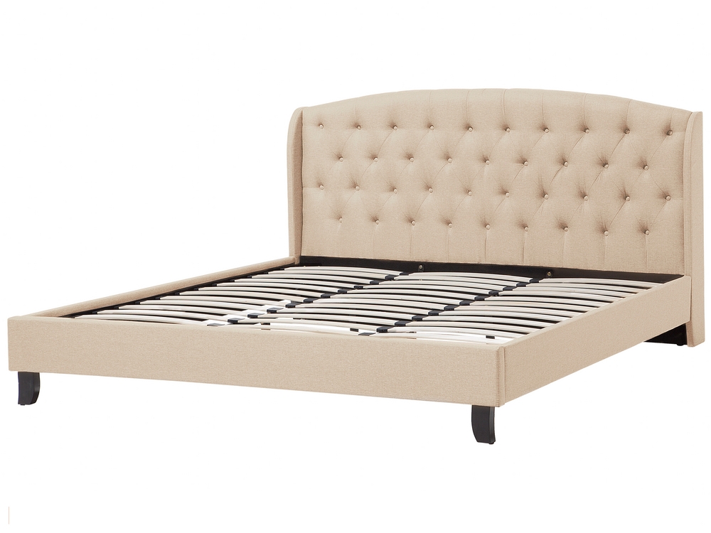 Tufted bed beige discount