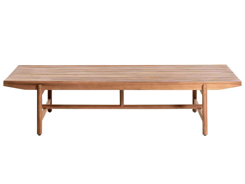 Banco de jardín con cojín GIAVENO 210 cm Madera de acacia Blanco crema_989053