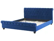 Bed Velvet AVALLON 180 x 200 cm (EU Super King) Navy Blue_729123