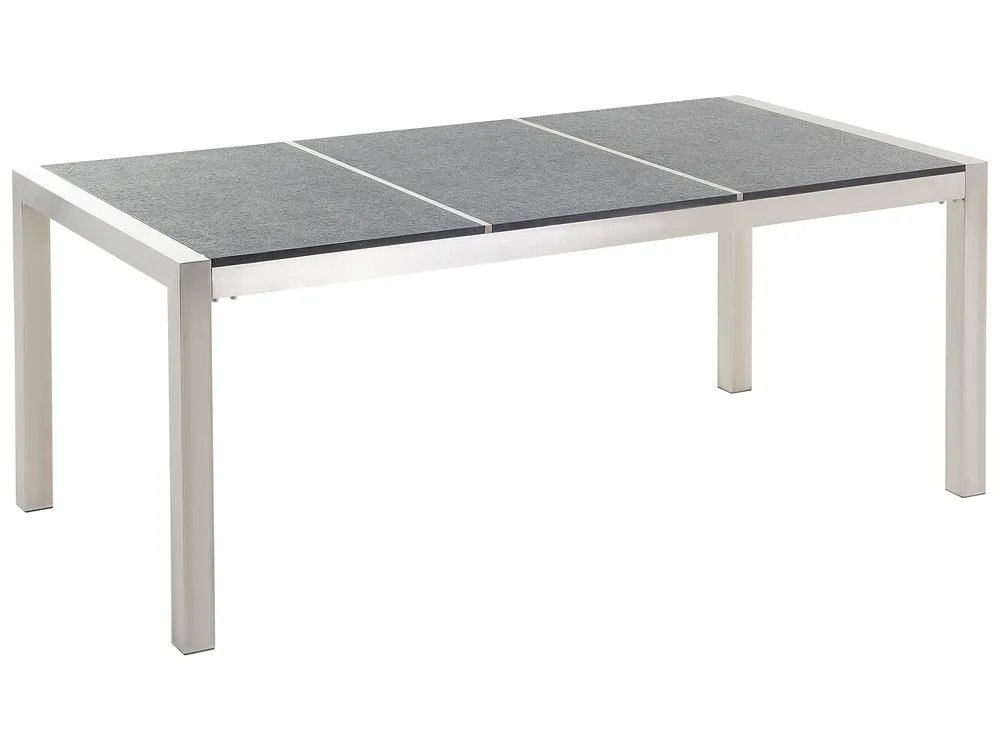 Zestaw ogrodowy dla 6 osób GROSSETO Blat dzielony Bazalt Płomieniowany Czarny/ szary_396342