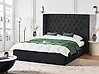 Ottoman Bed LUBBON Velvet Black 160 x 200 cm (EU King Size)