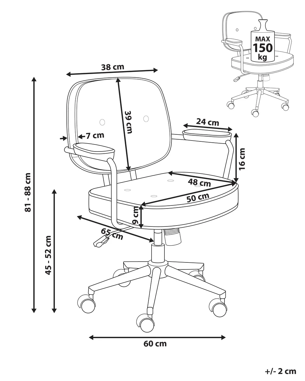 Desk Chair PARAMUS Fabric Off-White_1007102