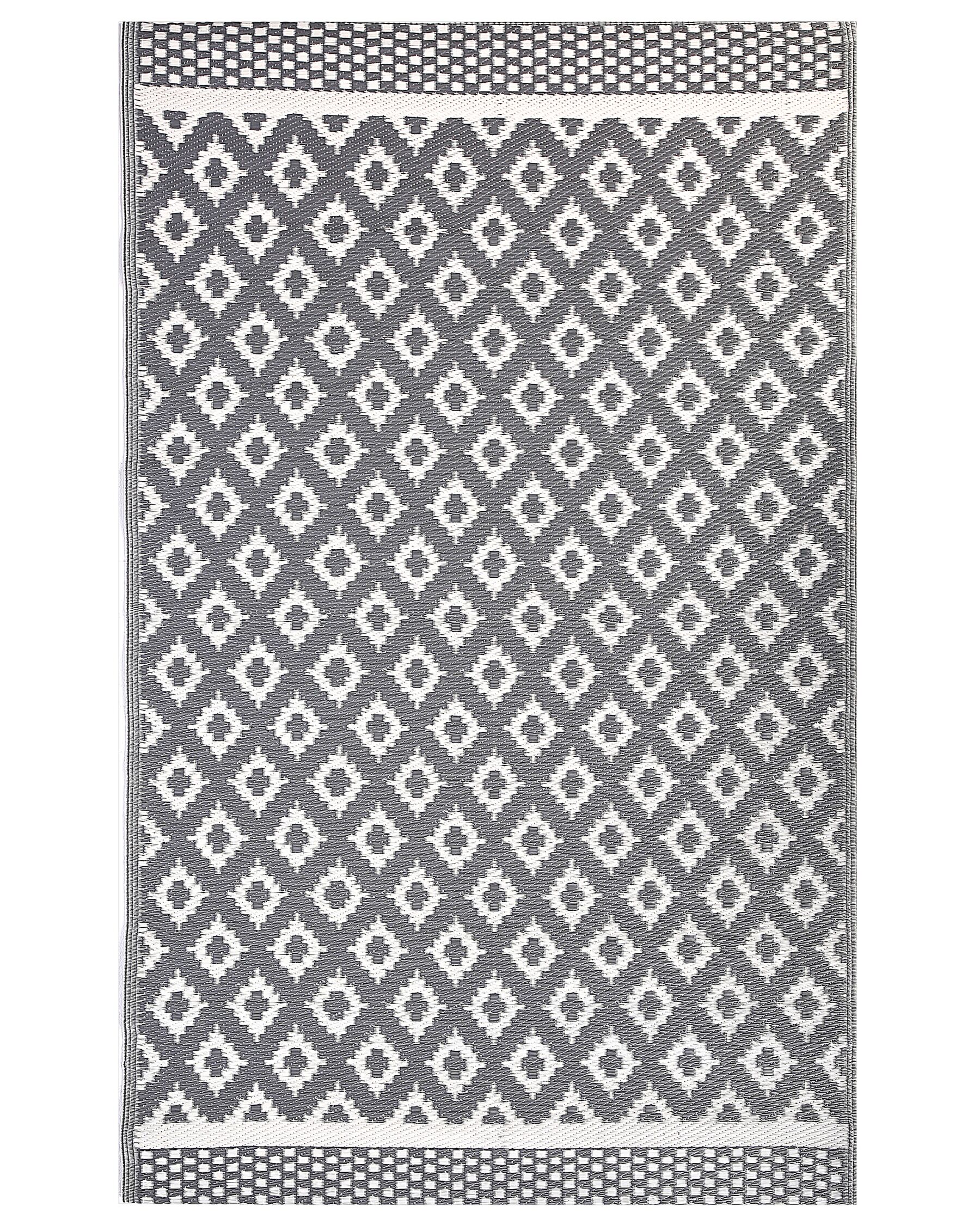Outdoor Teppich grau 120 x 180 cm geometrisches Muster THANE_766510