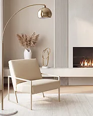 Fauteuil DELARY Cuir PU Beige_1159623