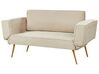 Bäddsoffa 2-sits sammet beige SAARELA_932767