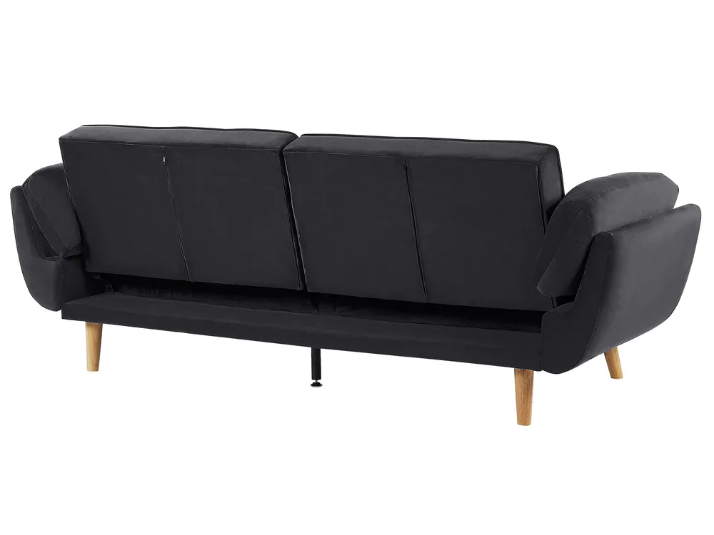 Sofa Bed 3 Seater ASBY Velvet Black_788054