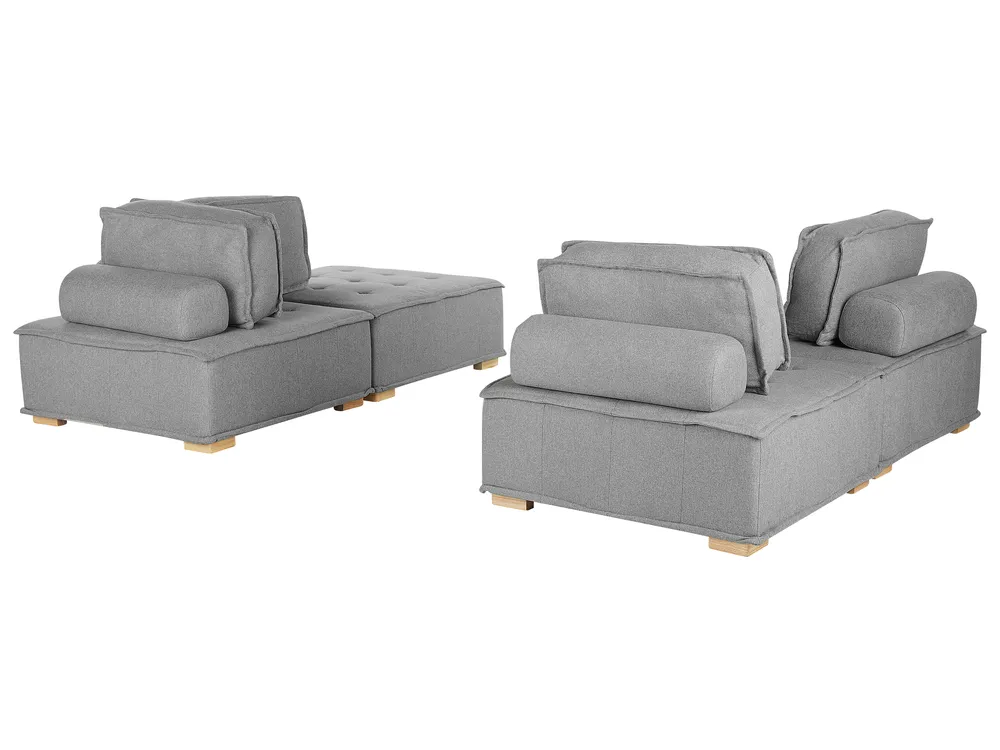 Set da salotto modulare 4 posti TIBRO Tessuto Grigio_825907