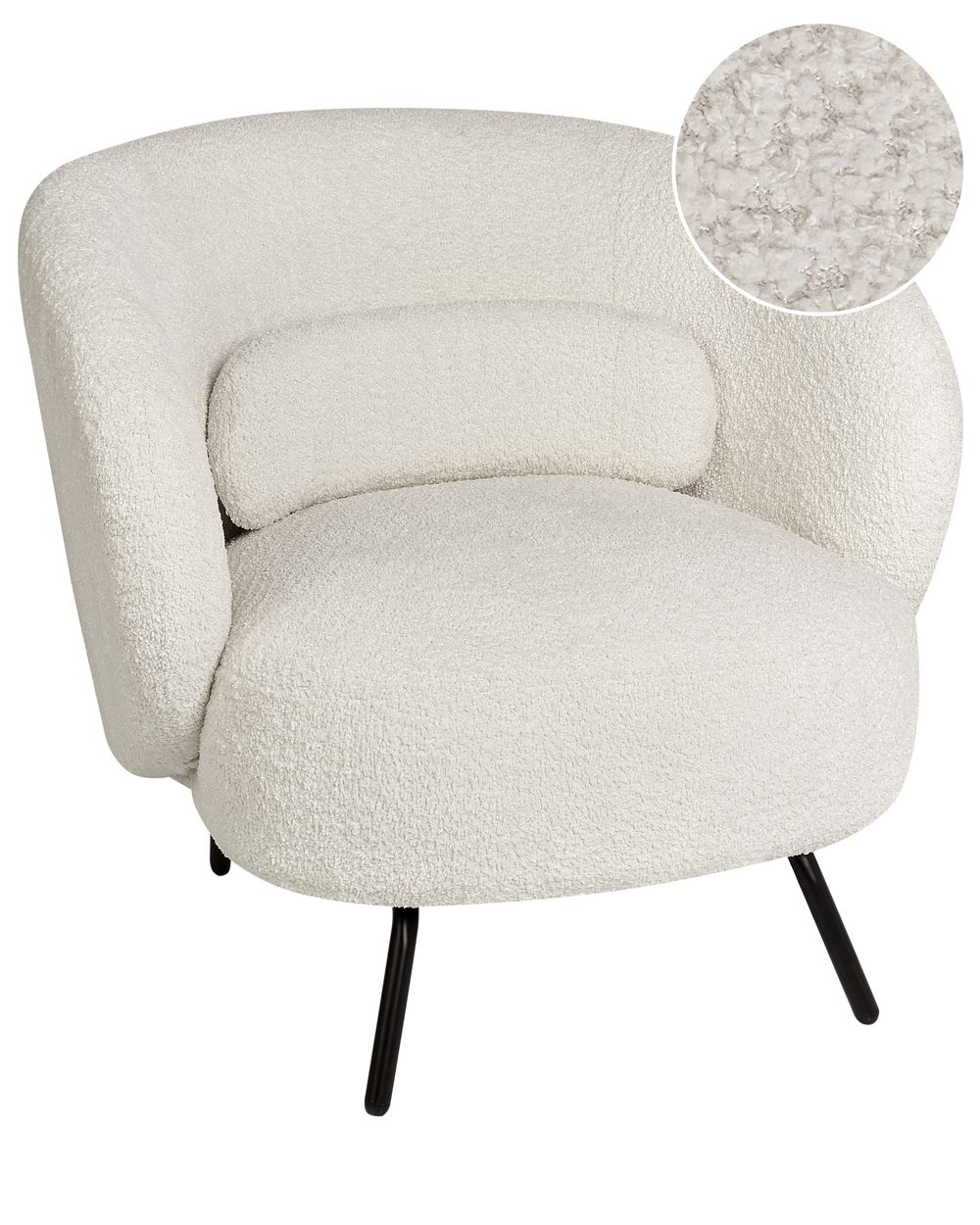 Sessel MAKELA Bouclé Cremeweiß