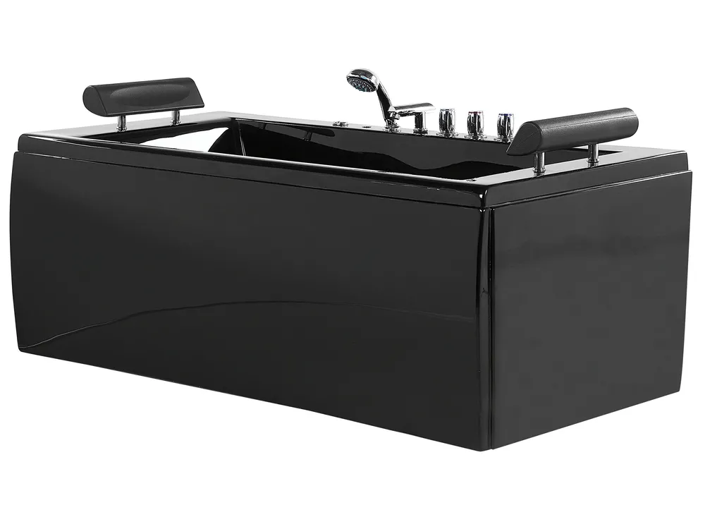 Vasca idromassaggio angolare con LED MONTEGO 172 x 83 cm Nero_780912