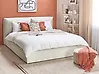 Ottoman Bed BAJONNA Velvet Off-White 180 x 200 cm (EU Super King)