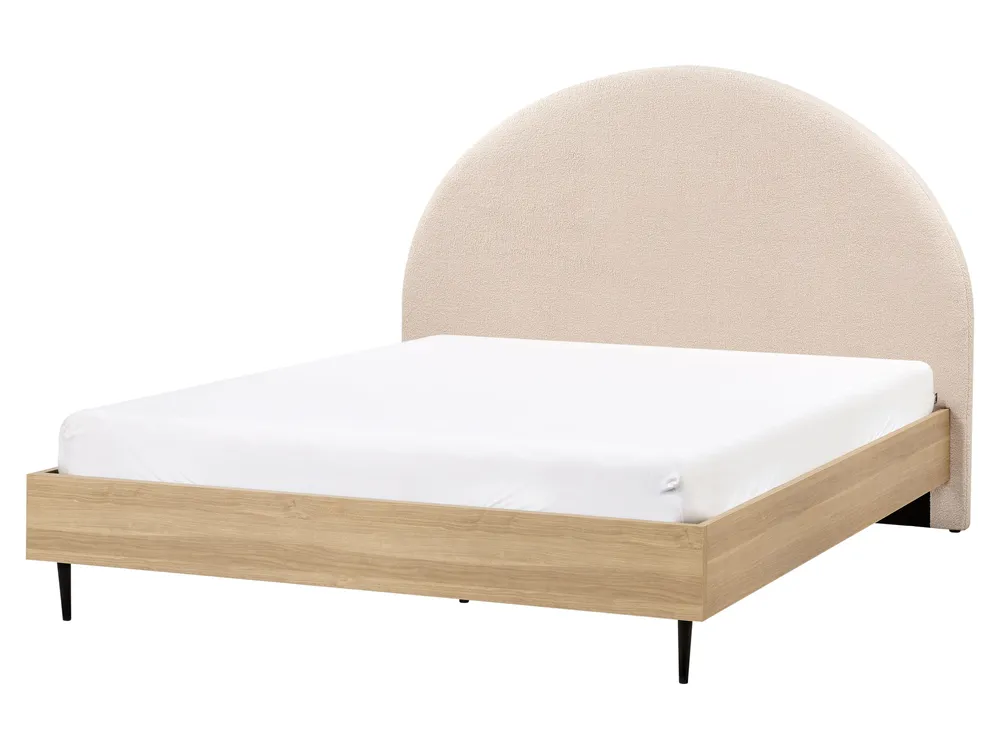 Bett mit Lattenrost Bouclé MILLAY 160 x 200 cm Beige_971539