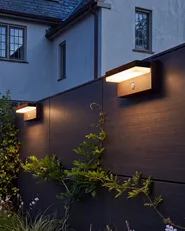 Set of 2 Outdoor LED Wall Lights DROMA with Motion Sensor Brown_1103266