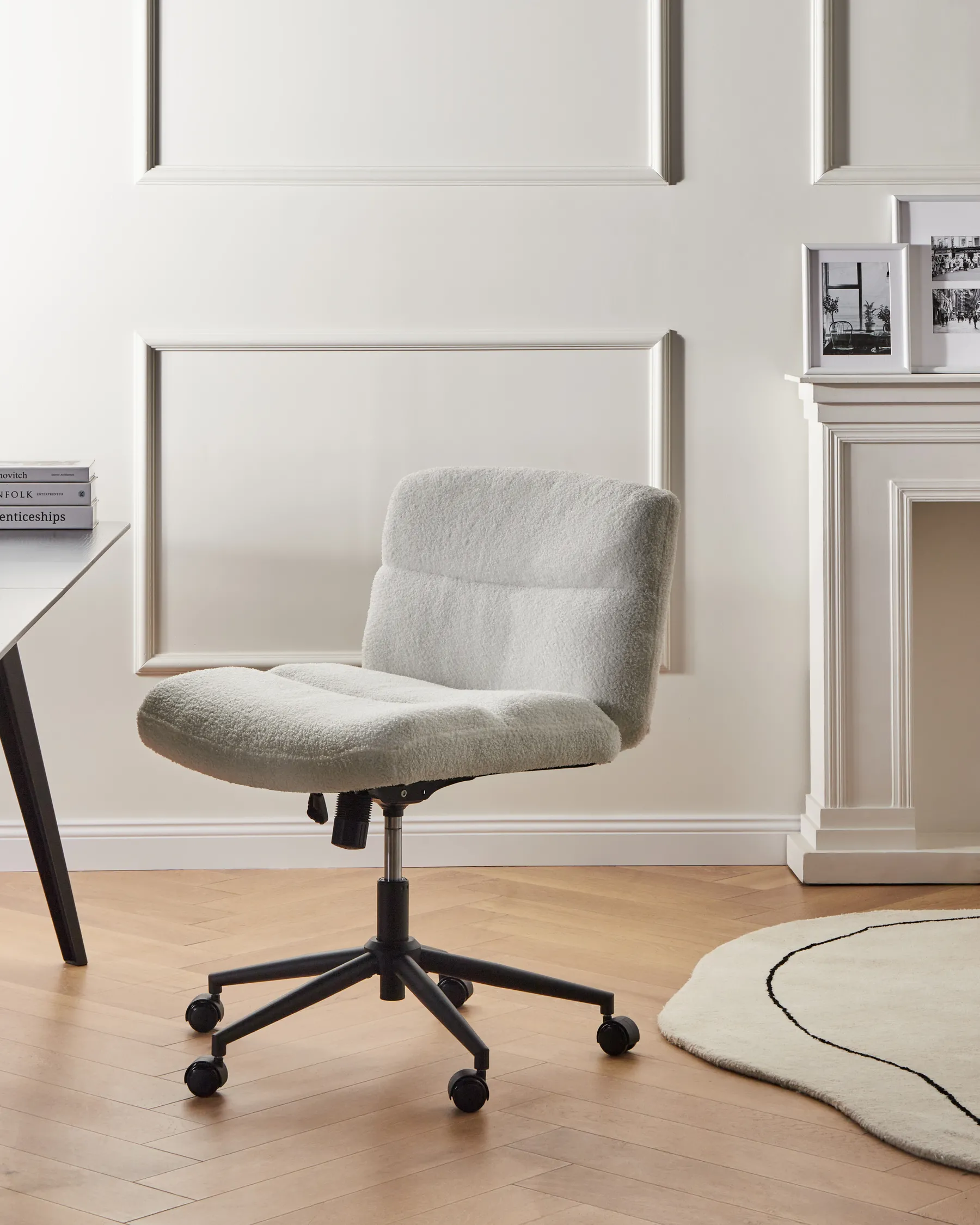 Desk Chair CATLIN Boucle White_1009919