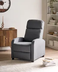 Recliner Chair EMINENCE Faux Linen Grey_1029798