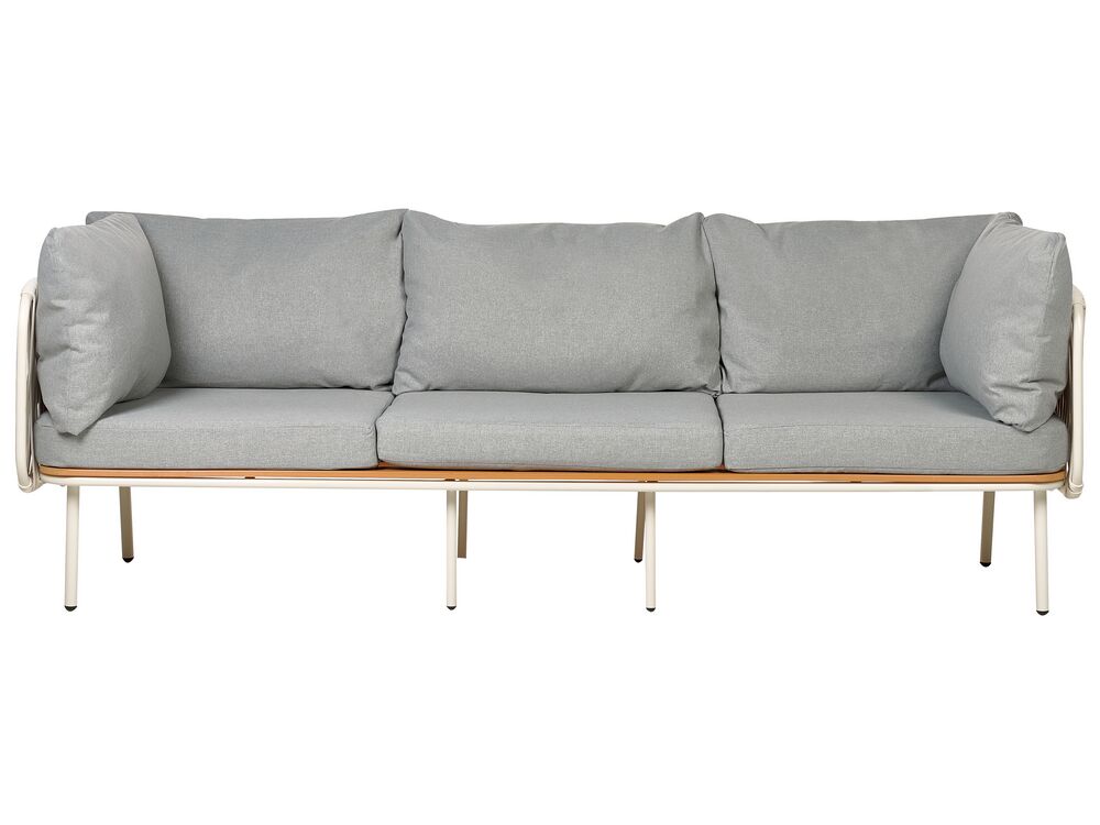 Garden Sofa 3 Seater SENISE Metal Grey