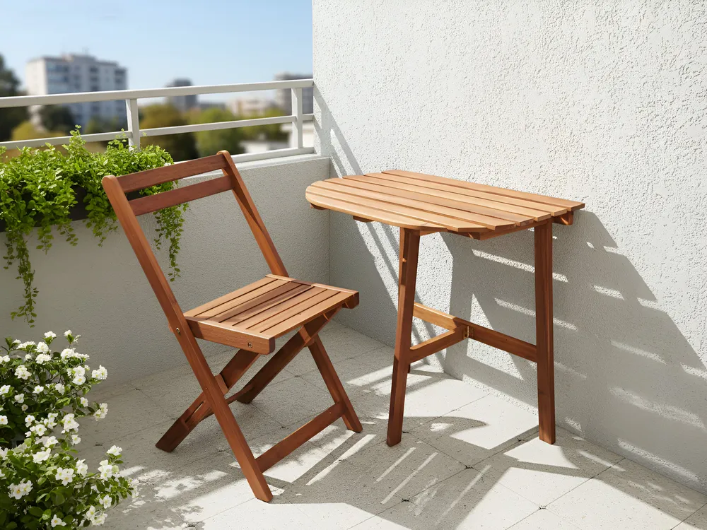 Stolik bistro OSIGO 44 cm 70 cm Drewno akacjowe Brązowy_1022245