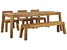 Garden Dining Set 6 Seater LIVORNO Acacia Wood Brown