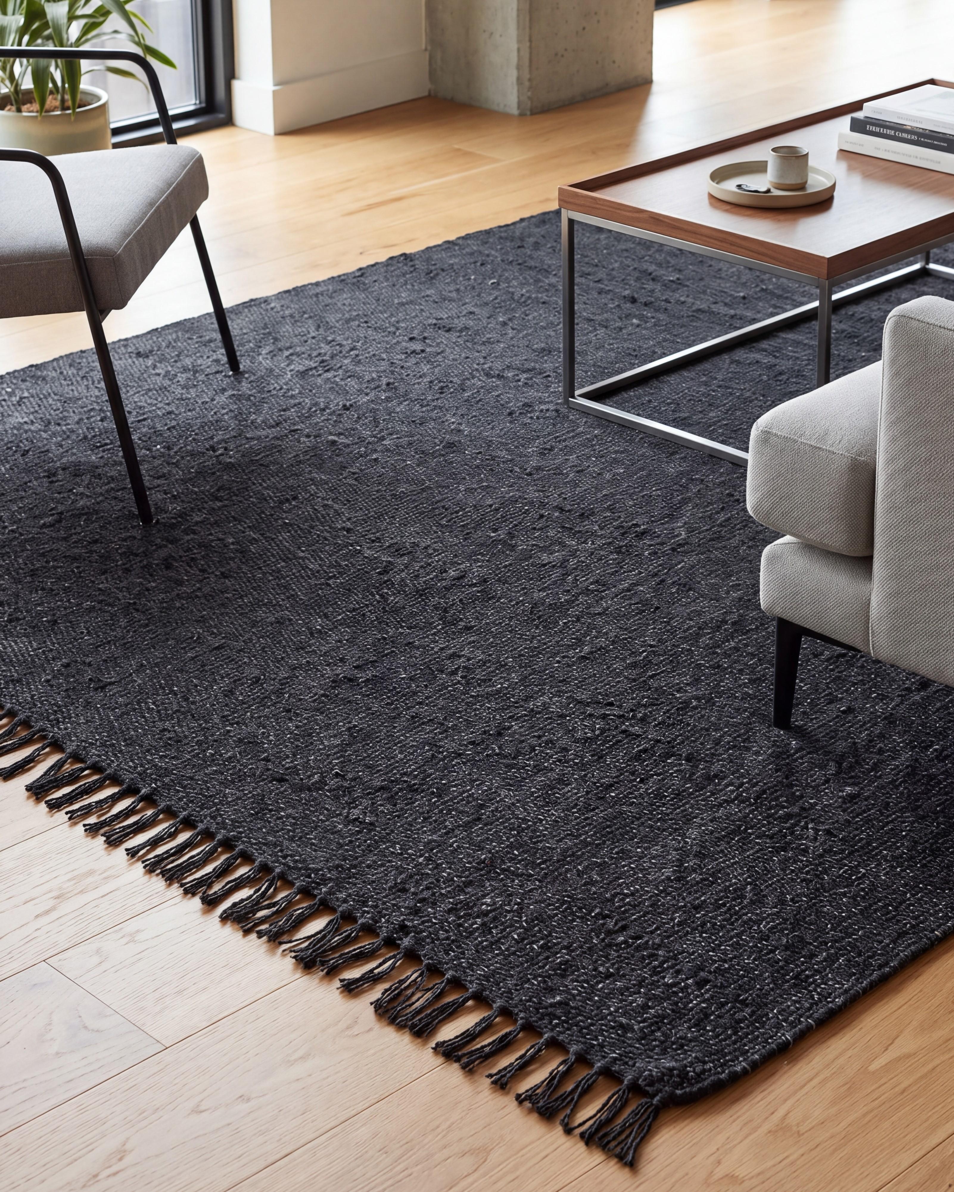 Teppich SINANKOY Schwarz 200 x 300 cm Jute