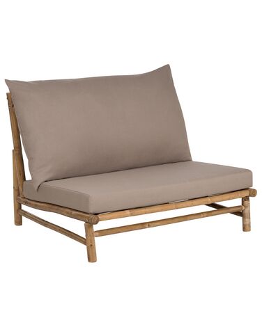 Fauteuil bamboe lichthout/taupe TODI